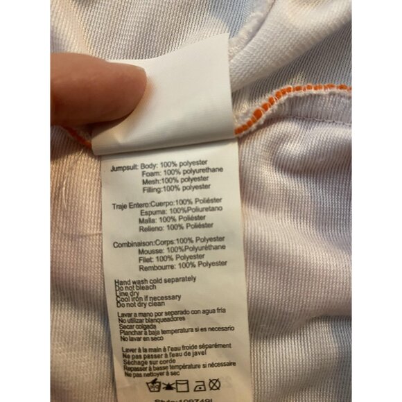 Pokemon Scorbunny Costume Kids Size 4-5 White Fleece Costume Hooded One-piece - Picture 5 of 9